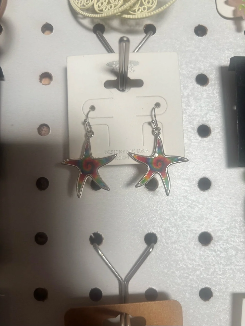 Colorful Starfish Drop Earrings – Multicolor Beach Jewelry